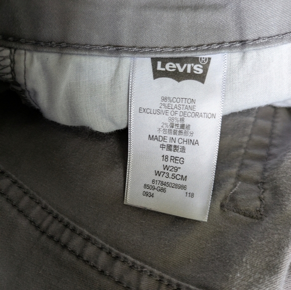 Gray Levi Strauss 511 Slim Denim Shorts 18 Reg 29W Mens Boys - Picture 7 of 12